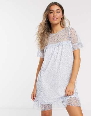 new look floral mesh dress