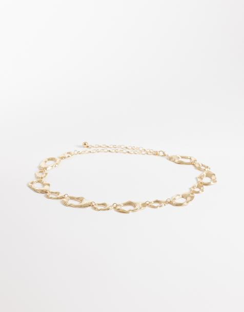 New Look metal chain belt in gold - view 1