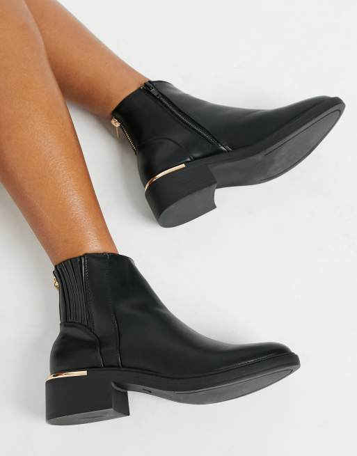 London rebel metal insert heel low heel chelsea outlet boot