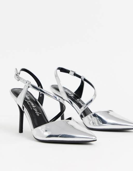 Silver court hotsell shoes new look