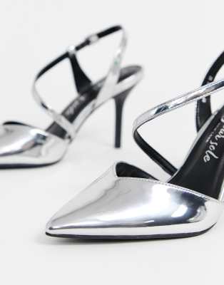 silver court shoes asos