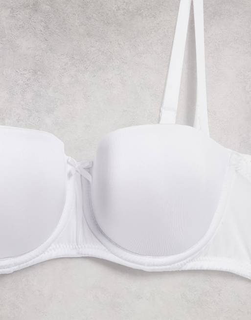 New Look microfibre strapless bra in white