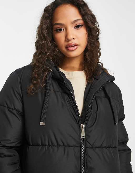 New look black best sale puffer jacket with hood