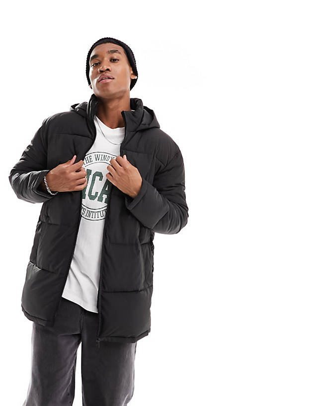 New Look - mid-length puffer jacket in black