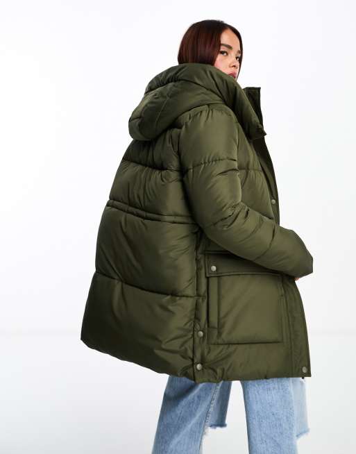 New look green outlet fur jacket