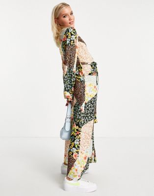 New Look midaxi shirt dress in patchwork floral pattern - ASOS Price Checker