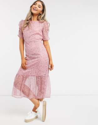 new look pink midi dress