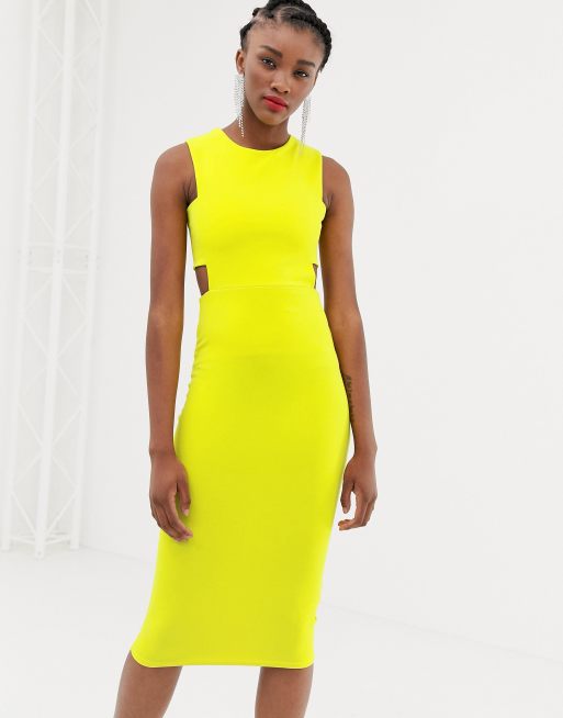 Neon yellow 2024 cocktail dress