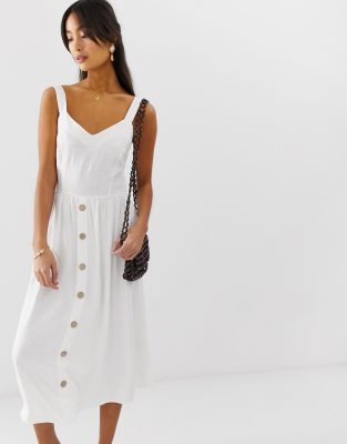 new look white linen dress