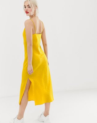 new look yellow midi dress