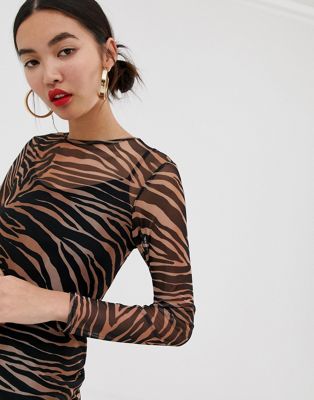 tiger print dress new look