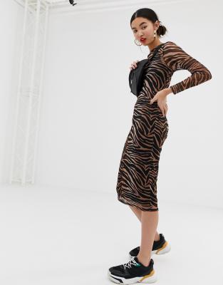 tiger print dress new look