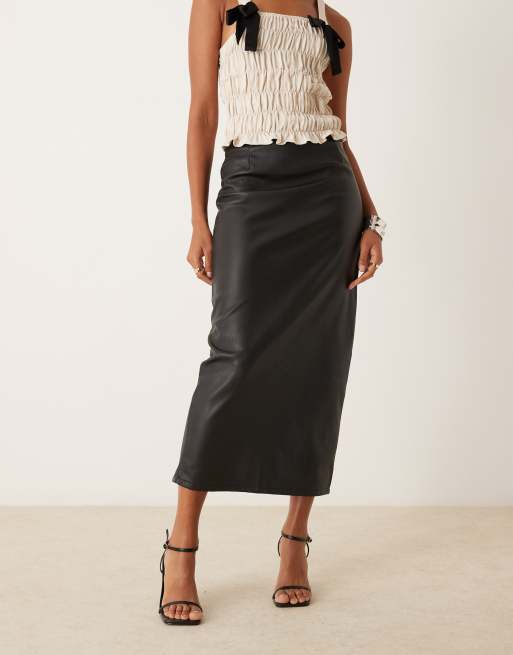 New Look Midi kokerrok in zwart ASOS