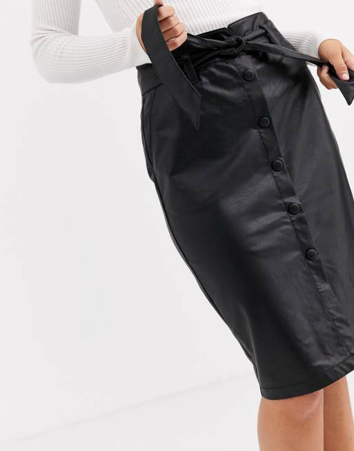 Leather midi skirt new look sale