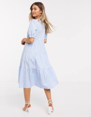 New Look midi poplin smock dress in 
