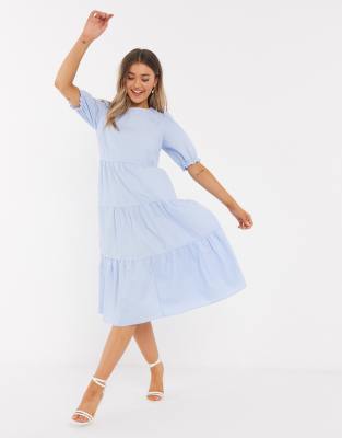 blue poplin dress