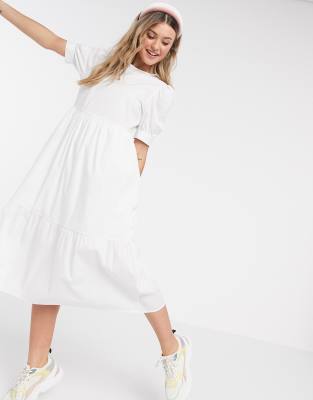 new look white midi dress