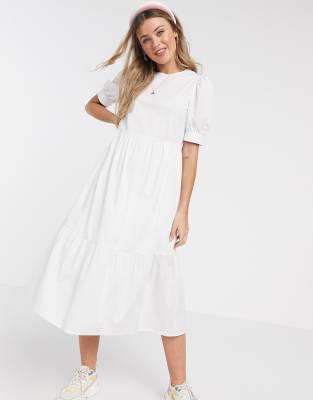 white midi smock dress