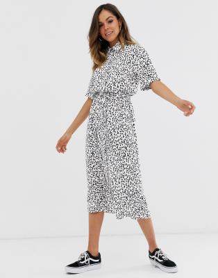 new look polka dot midi dress