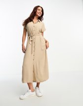 ASOS DESIGN Maternity nursing drawstring waist tiered midi dress in sage