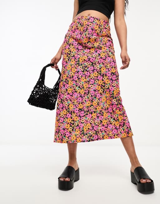 New look store floral maxi skirt