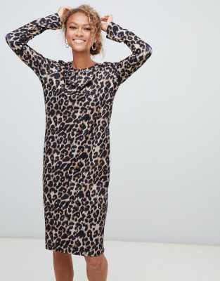 Leopard print shop tunic dress