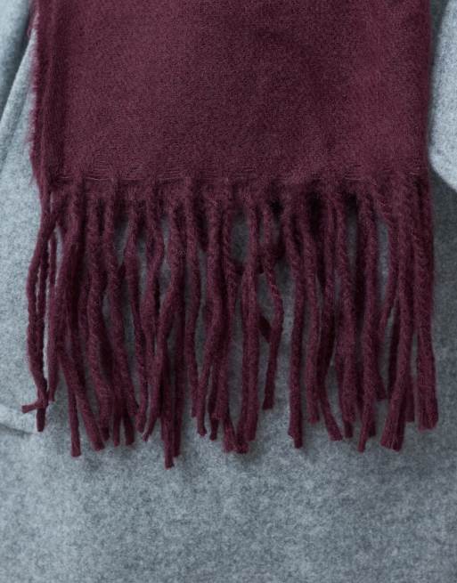New Look midweight scarf in burgundy, 2 of 3