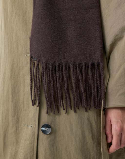 New Look midweight scarf in dark brown, 3 of 3
