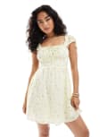 [New Look] New Look milkmaid mini dress in yellow floral 16 Yellow pattern
