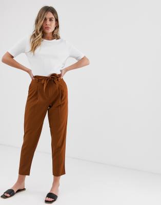 tie waist tapered pants