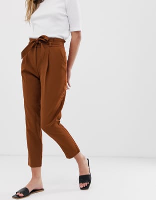 tie waist tapered pants