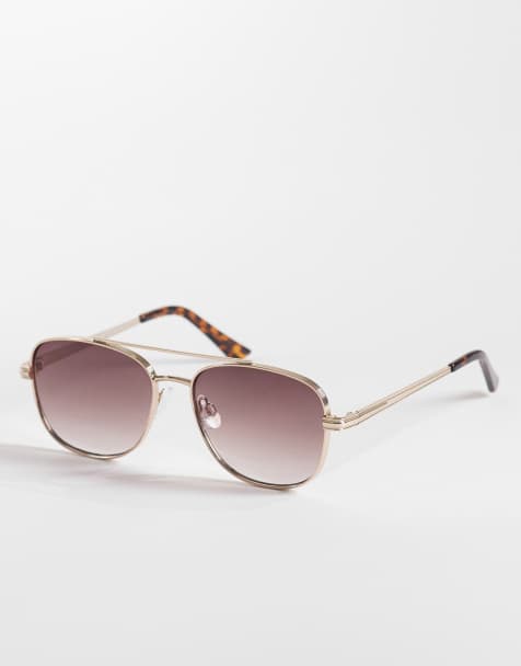 New Look mini aviator sunglasses in gold - view 1