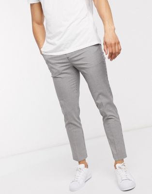 New Look mini check pants in off white | ASOS