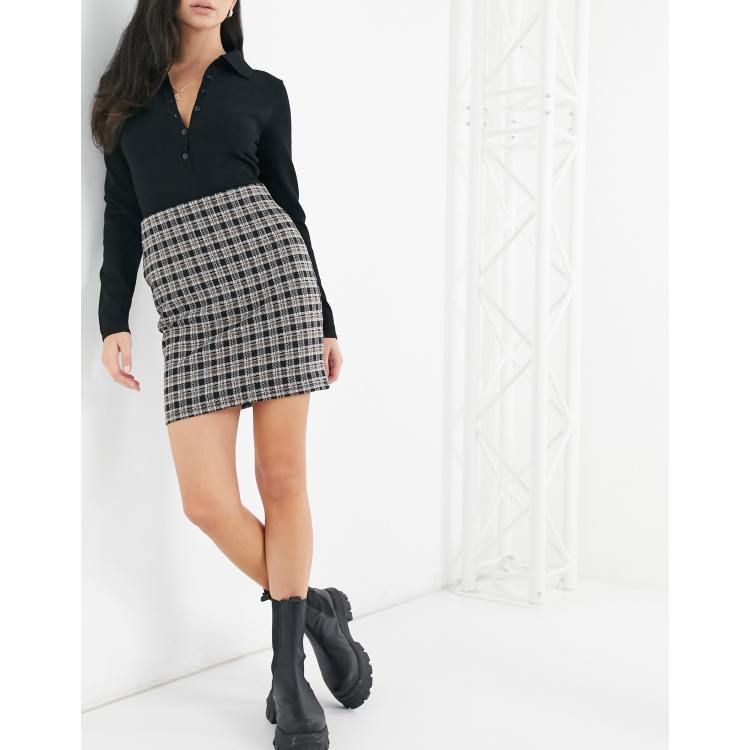 Mini-jupe grise à logo Hector et à quatre rayures Thom Browne en solde