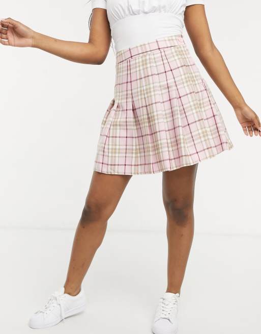 Pink deals check skirt