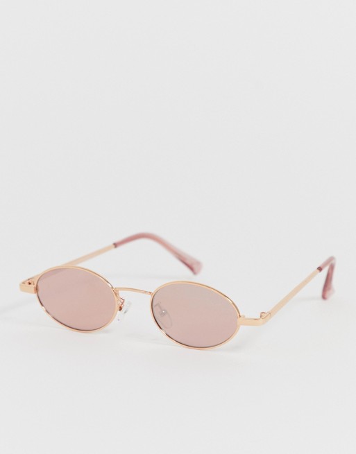 New Look mini round sunglasses in rose gold