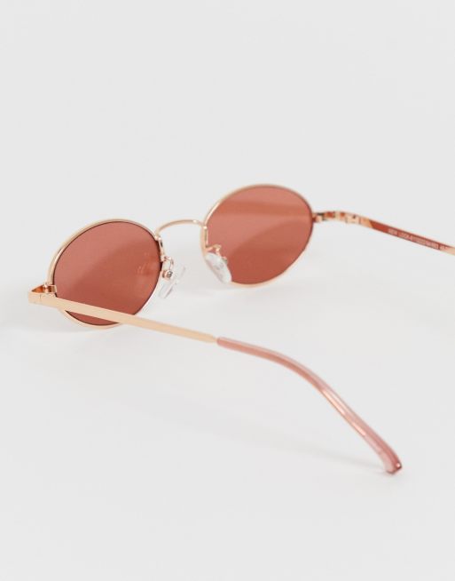 New Look mini round sunglasses in rose gold