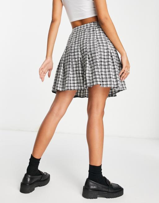 New Look mini tennis skirt co ord in black and white check ASOS