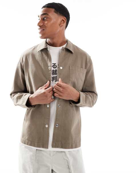 New Look – Minkfärgad overshirt i twill - view 1