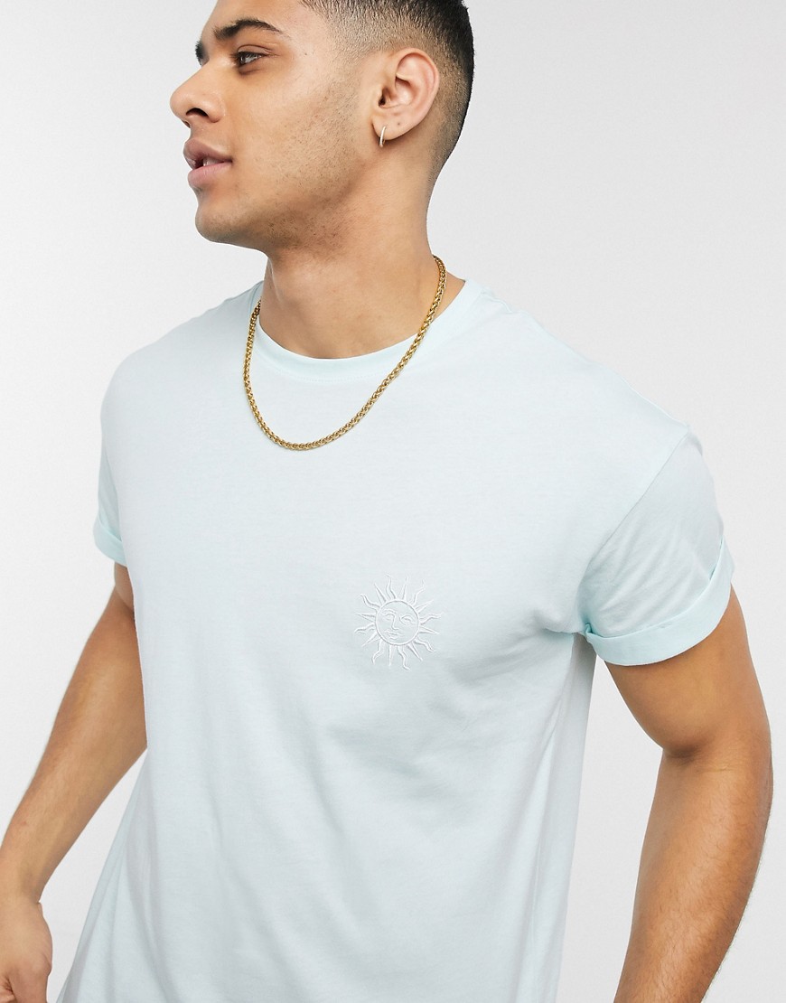 New Look - Mintgrøn t-shirt med broderet solprint