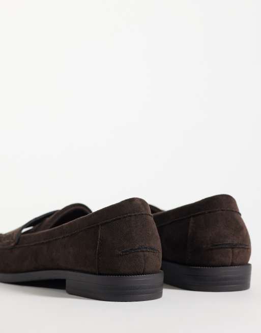 New Look - mocasines penny de ante sintético en marrón oscuro, 2 de 4