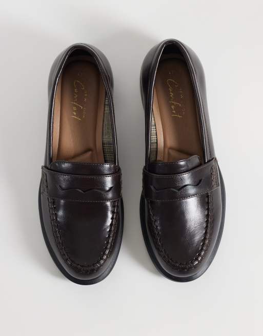 New Look mocassins en imitation cuir marron foncé, 2 de 4