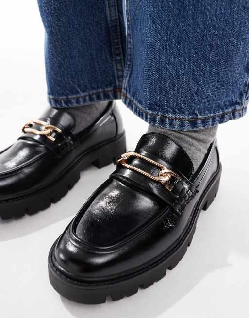 New Look - Mocassins en similicuir à détail chaîne - Noir, 2 de 4