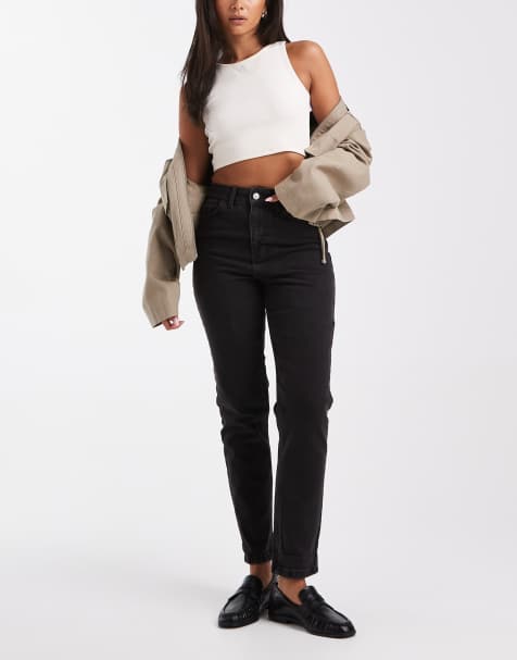 New Look mom jean in black - view 1