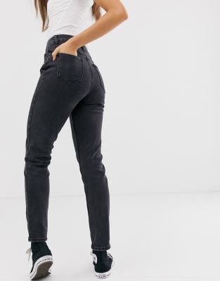 new look mom jeans black