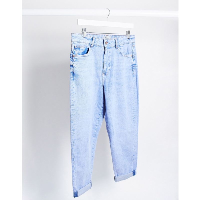 Jeans a vita alta Jeans New Look - Mom jeans che esaltano il punto vita lavaggio chiaro candeggiato