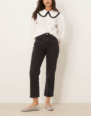 New Look mom jeans in black - ASOS Price Checker