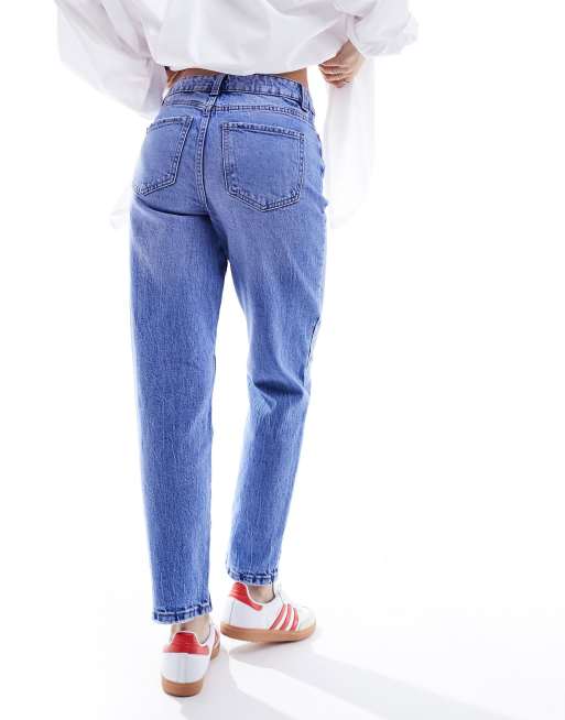 New Look mom jeans in blue , 2 of 5