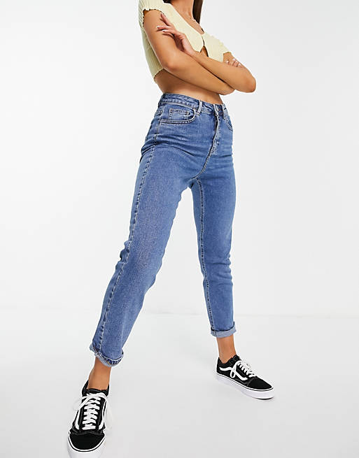 New Look mom jeans in blue | ASOS