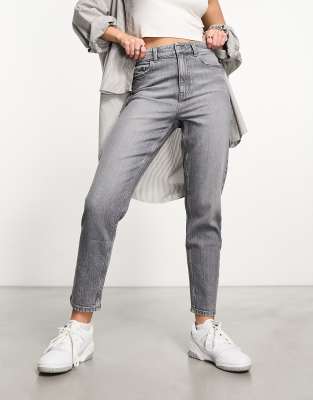 New Look - Mom-Jeans in Grau